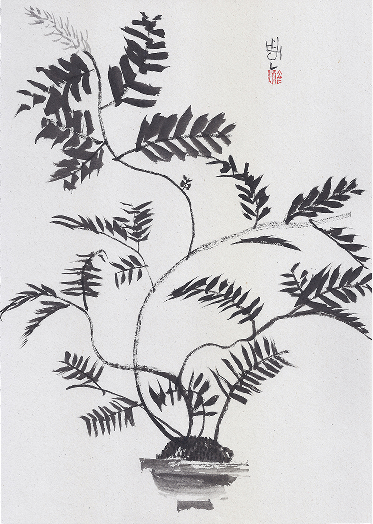 블랙 플라워 드로잉