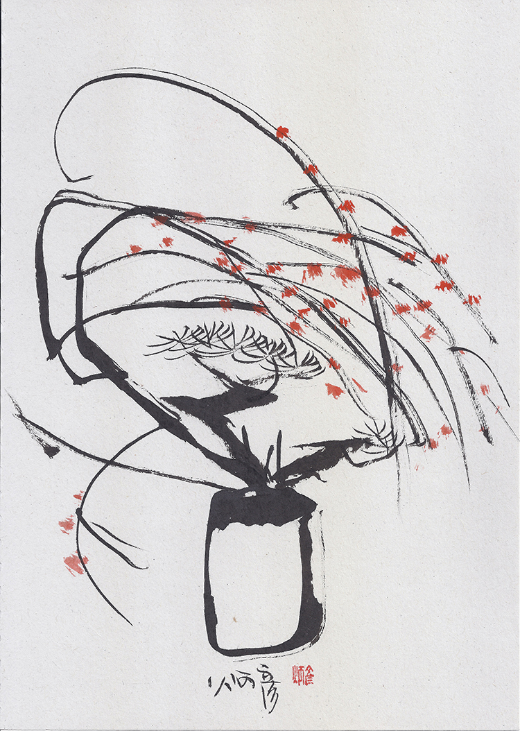 블랙 플라워 드로잉