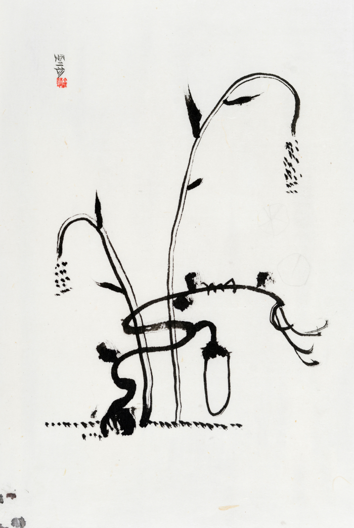 Structure Drawing, 2016, ink_on_paper, 38x25cm — Jang Byeong Eun (Eastbrush, 張炳彥), stage_2_structure_extraction_drawing, extracted_from:Cho-chung-do, process_chain_id:SSR2016