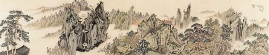 Edited_Landscape–Study_for_Geumgangsan_Painting, 2016, study_3, ink_and_light_color_on_paper, 40x190.5cm — Jang Byeong Eun (Eastbrush, 張炳彥), Geumgangsan, chapter_05