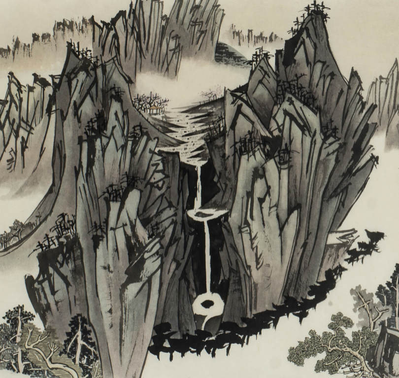 Edited_Landscape–Geumgangsan_detail, 2016, detail_2, ink_and_light_color_on_paper, 50x248cm — Jang Byeong Eun (Eastbrush, 張炳彥), chapter_05