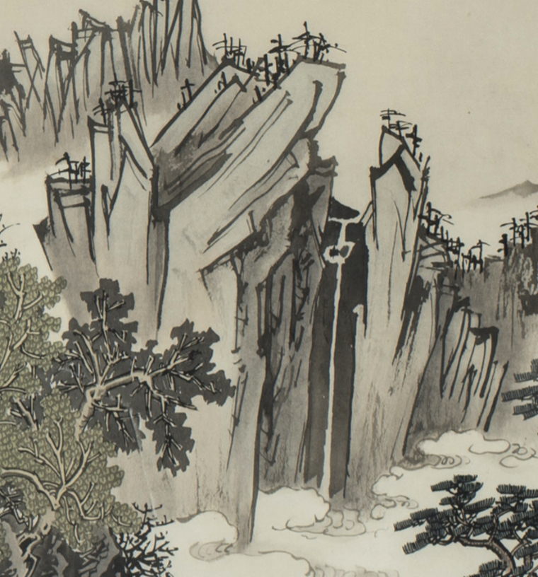 Edited_Landscape–Geumgangsan_detail, 2016, detail_5, ink_and_light_color_on_paper, 50x248cm — Jang Byeong Eun (Eastbrush, 張炳彥), chapter_05