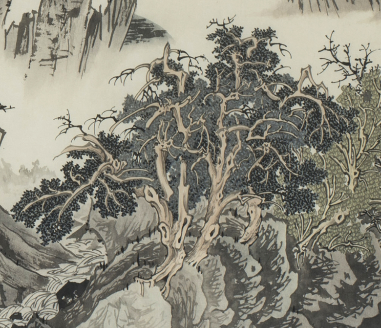 Edited_Landscape–Geumgangsan_detail, 2016, detail_8, ink_and_light_color_on_paper, 50x248cm — Jang Byeong Eun (Eastbrush, 張炳彥), chapter_05