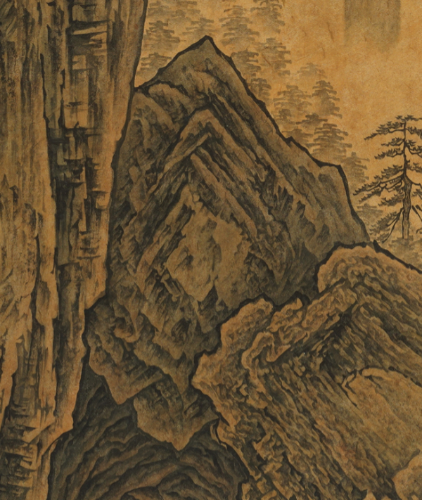 Edited Landscape, 2020, structural_recombination_detail, ink_and_light_color_on_paper — Jang Byeong Eun (Eastbrush, 張炳彥), derived_from_multiple_structural_fragments, process_chain_id:EL2020