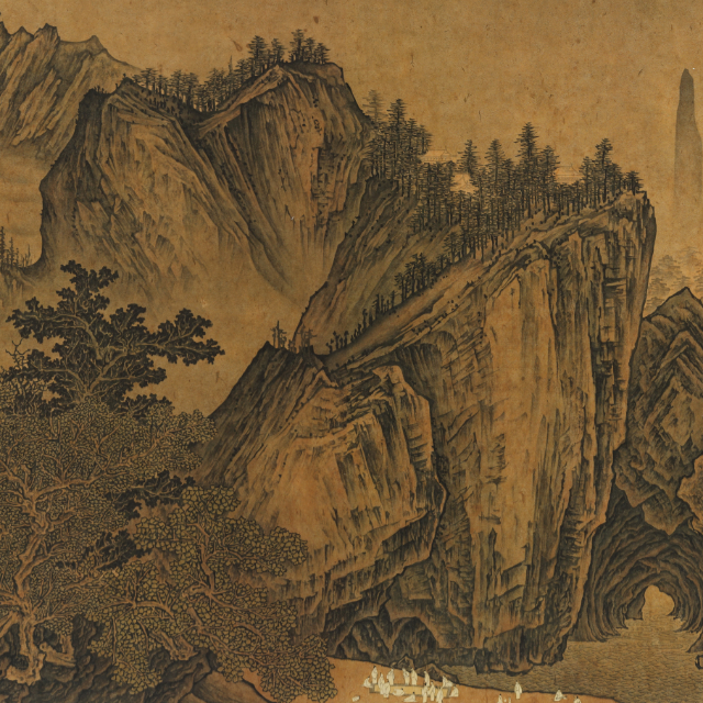 Edited Landscape, 2020, structural_recombination_detail, ink_and_light_color_on_paper — Jang Byeong Eun (Eastbrush, 張炳彥), derived_from_multiple_structural_fragments, process_chain_id:EL2020