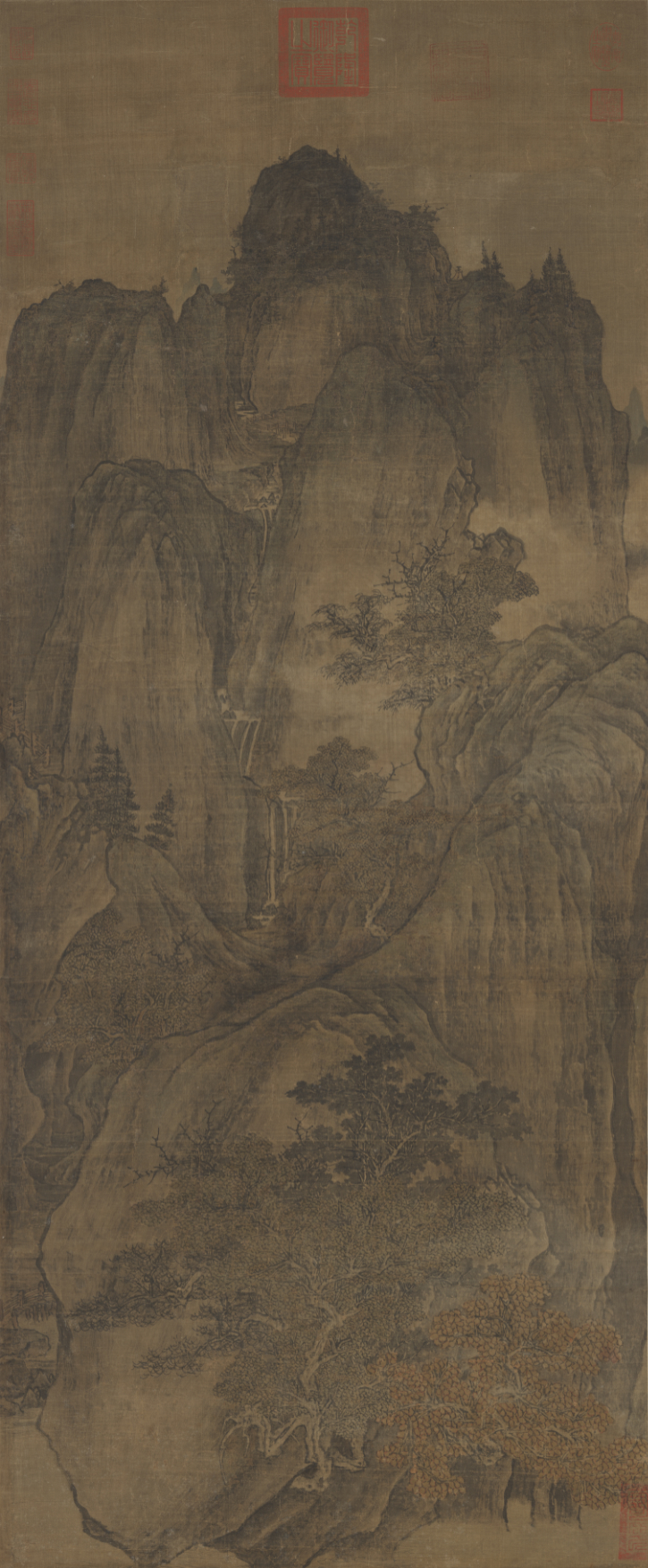 Guan Tong, Evening Colors over Autumn Mountains, Late_Five_Dynasties_period, ink_on_silk — National Palace Museum Taipei, structural_source_fragment_for:EL2020