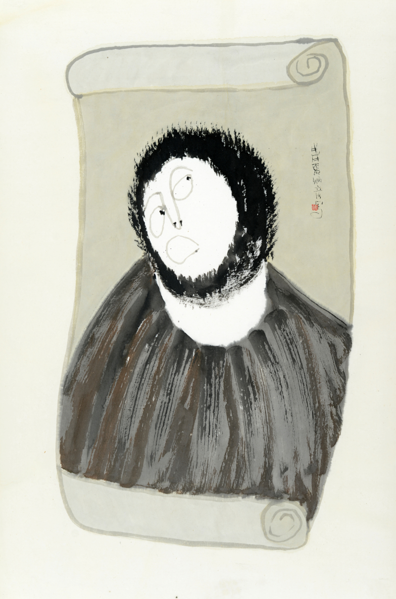 Christ, undated, unsorted_state, ink_and_light_color_on_paper, 69x45cm — 장병언/Jang Byeong Eun/張炳彥/Eastbrush, chapter_07