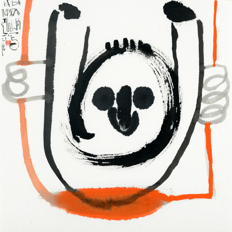 Child on a Swing, undated, unsorted_state, ink_and_light_color_on_paper, 34x34cm — 장병언/Jang Byeong Eun/張炳彥/Eastbrush, chapter_07